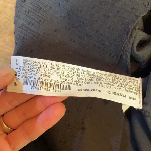 Zara Sheer Embroidered Floral German Ruffle Blouse Size XS - Picture 10 of 11